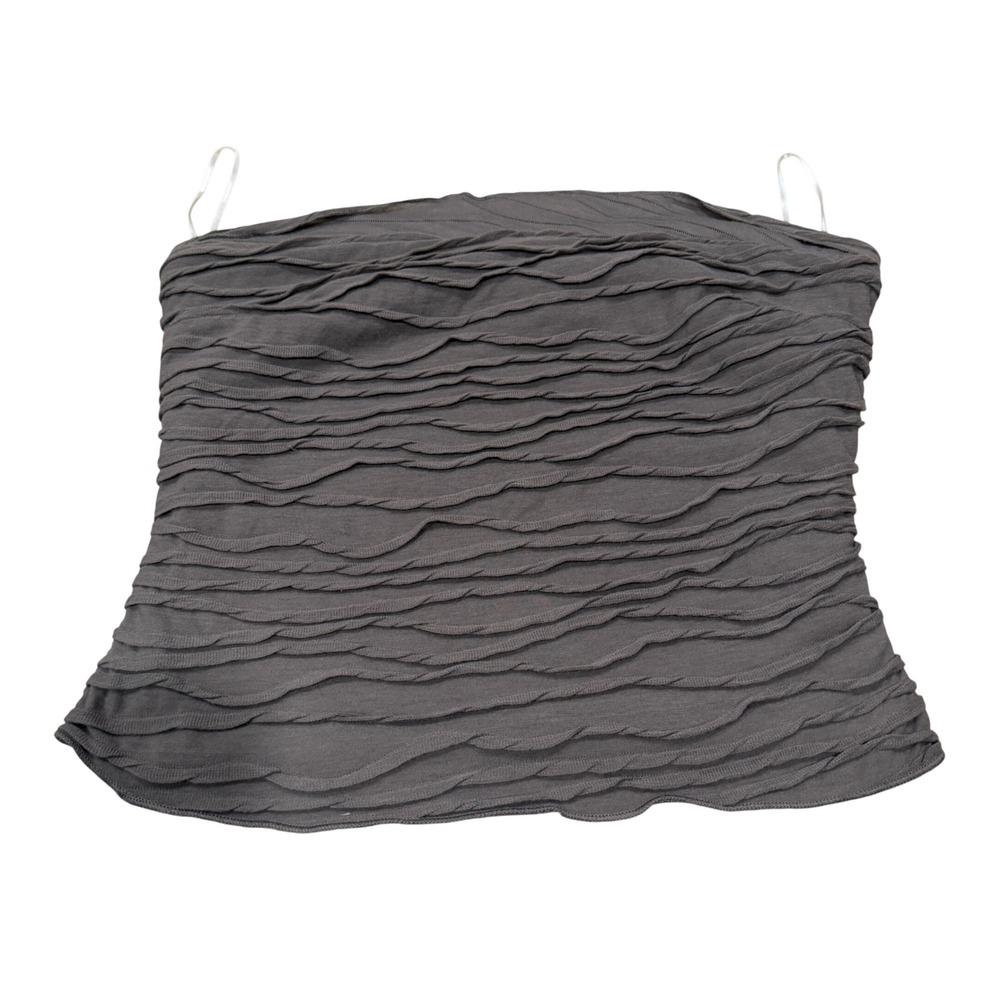 Princess Polly Grey Textured Ripple Strapless‎ Tube Top Women Size US 6 AU 10